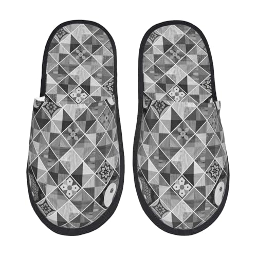 Kuilepa Yin Yang Damen Hausschuhe mit schwarz-weißem Aufdruck, Schwarz, 6-8.5 Women/6-8 Men von Kuilepa