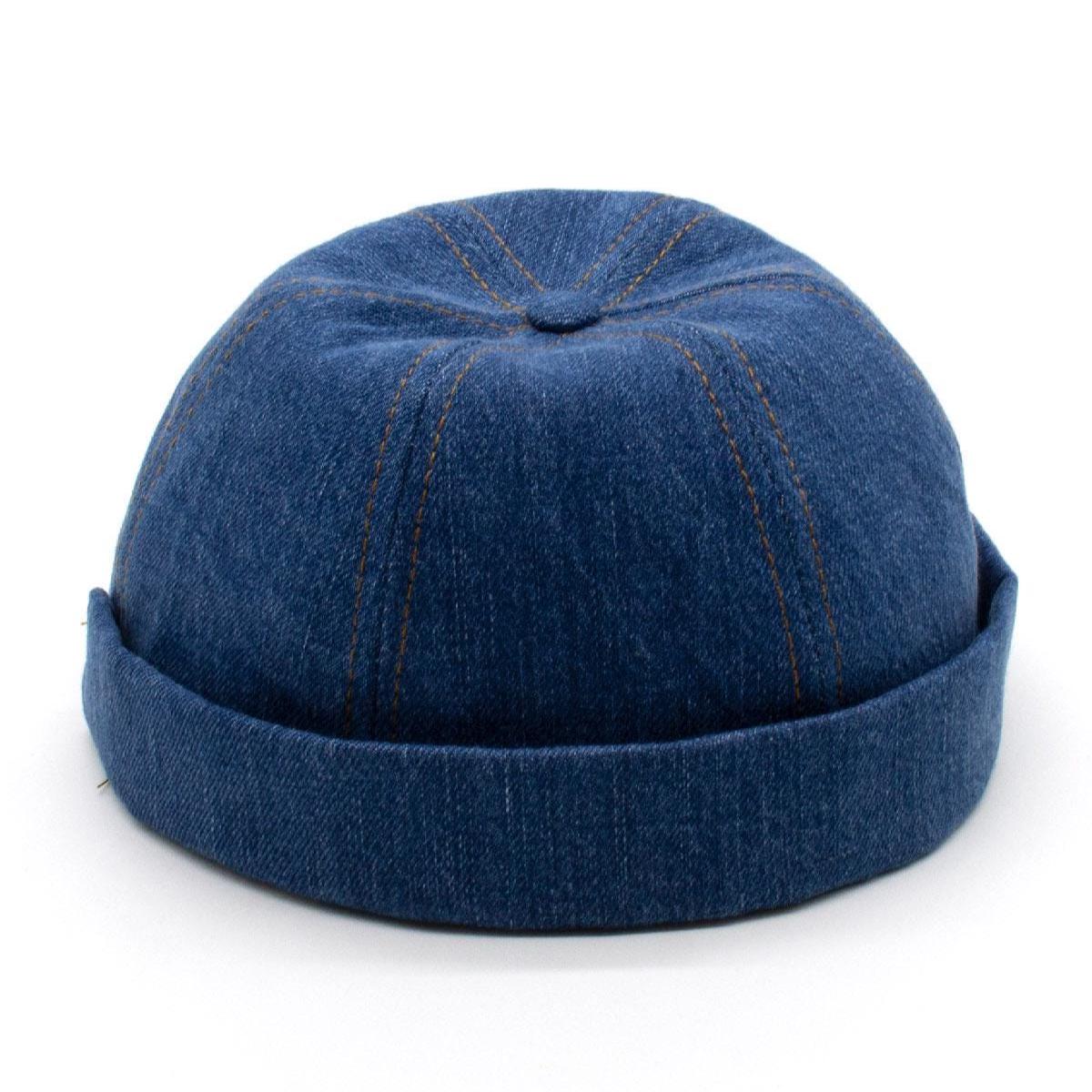Denim Docker Cap Unisex Randlose Baumwollmütze von KulahTR