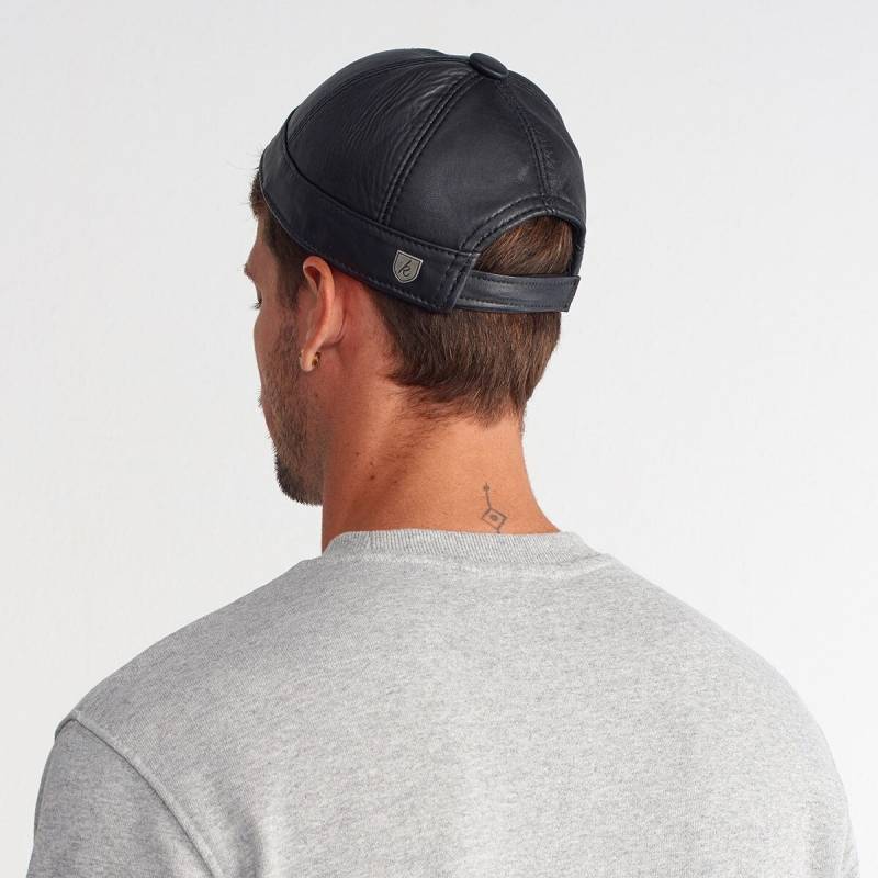 Echtes Schaffell Leder Docker Cap Unisex Mütze Ohne Rand von KulahTR
