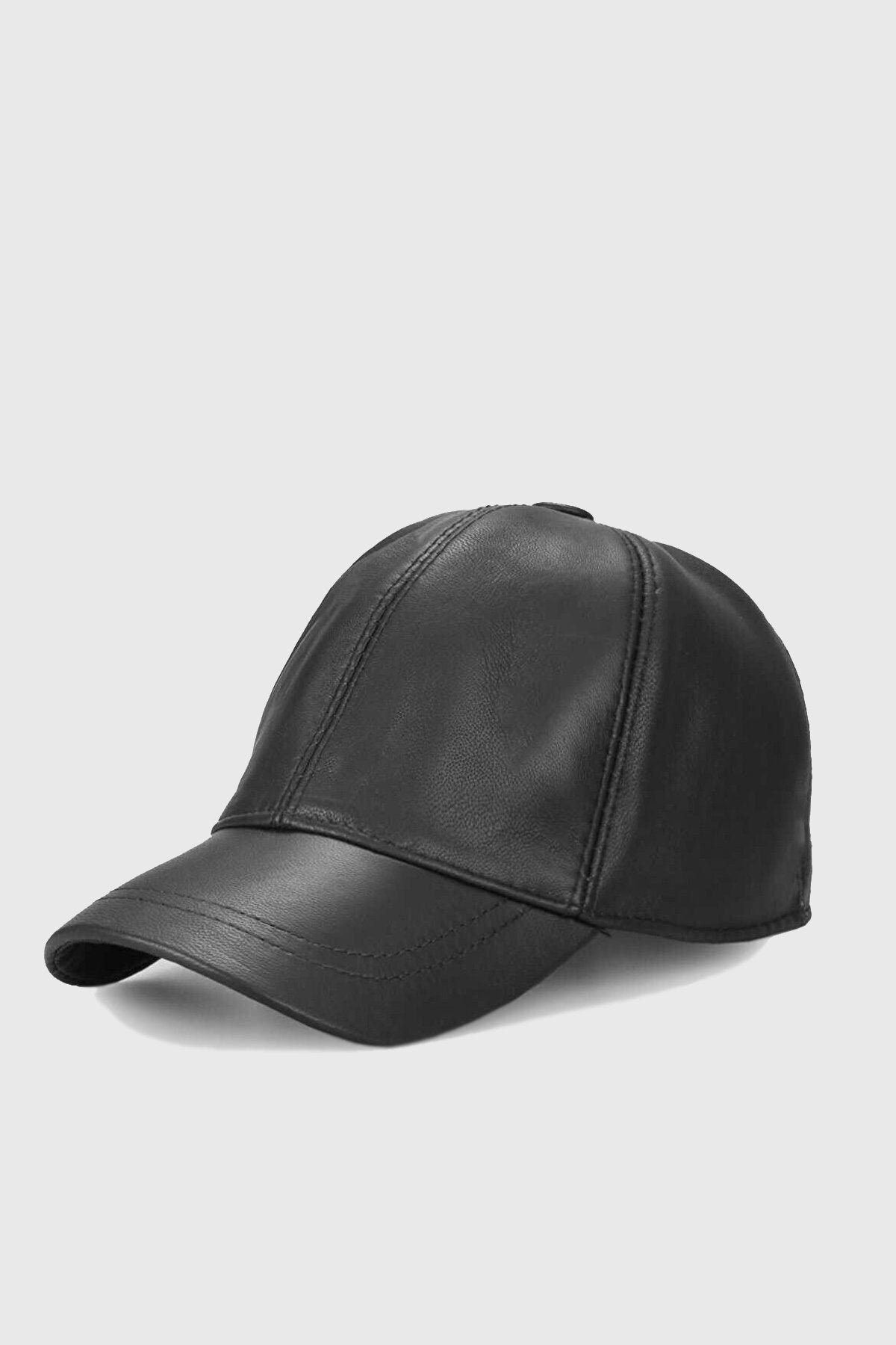 Handgefertigte Schaffell Leder Baseball Cap Verstellbare Unisex Kappe von KulahTR