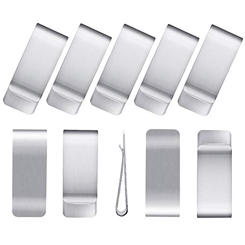 Geldklammer,10Pcs Edelstahl Geldscheinklammer,Silber Geldclip,Money Clip zum Männer und Frauen für Geldscheine Visitenkarte Kreditkarte(Silber) von Kulannder