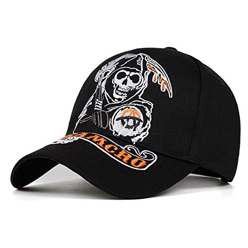 Kuletieas Cap Sons of Anarchy Stickerei Patch Reaper Crew Visier Mann Baseball Cap Punk Black Motorrad Caps A von Kuletieas