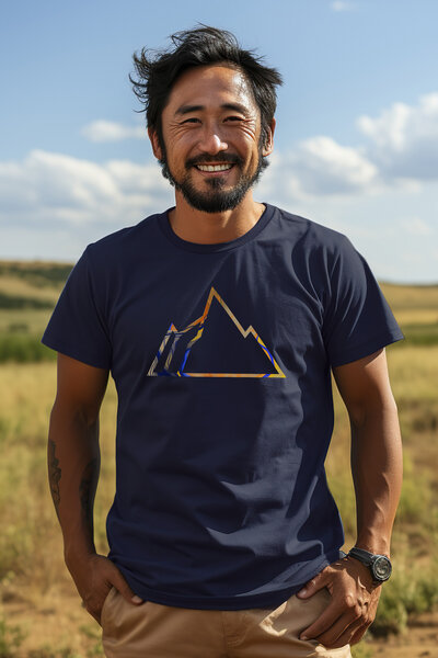 Kultgut Artdesign - Biofair - Klassik Shirt / Colorful Mountain von Kultgut