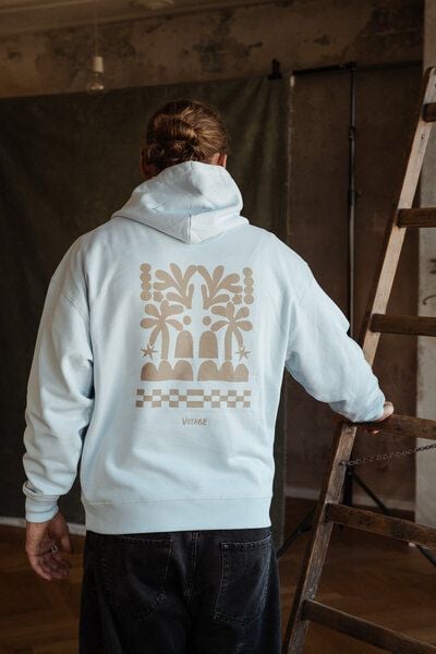 Kultgut Artdesign- Biofair- Vintagelook Kapuzenpullover / Voyage von Kultgut