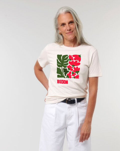Kultgut Artdesign - Klassik Biobaumwollshirt off white / Bloom von Kultgut