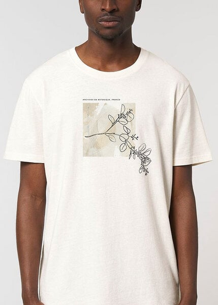 Kultgut Artdesign - Recyceltes Biobaumwollshirt in off white / Archive de Botanique von Kultgut