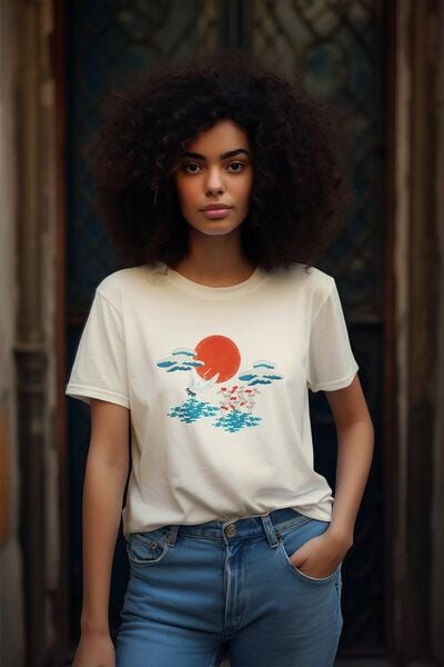 Kultgut Artdesign - Shirt aus recycelter Biobaumwolle / Zum Morgenland Kultgut Artdesign - Shirt aus recycelter Biobaumwolle / Zum Morgenland von Kultgut