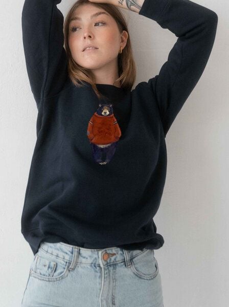 Kultgut Artdesign- Vegan Kuschelpullover - Sweatshirt Winterbär von Kultgut