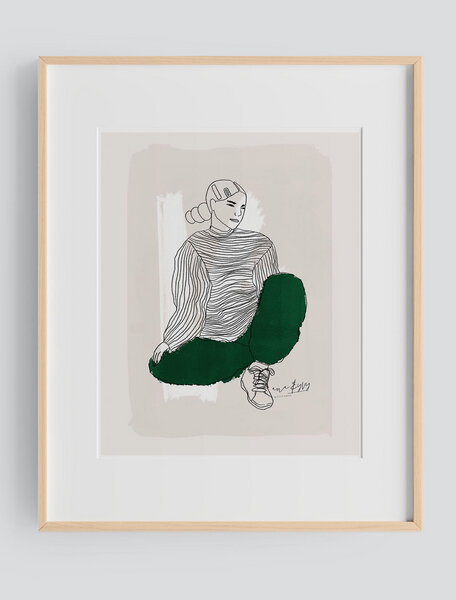 Kultgut Artprint - FEMME II - Rahmen ist aus FSC®-zertifiziertem Lindenholz von Kultgut