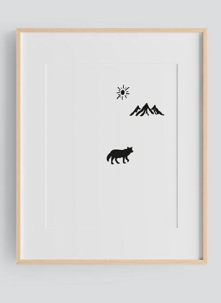 Kultgut Artprint - The Wolf - Rahmen ist aus FSC®-zertifiziertem Lindenholz von Kultgut