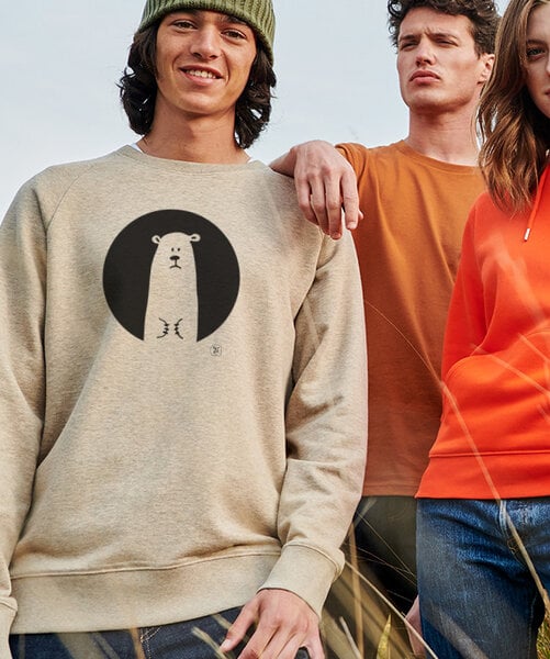 Kultgut Biobaumwolle & Fair hergestellt - Hochwertiges Sweatshirt/ Icebear von Kultgut