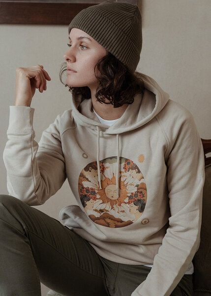 Kultgut Biofair- Weicher Kapuzenpullover / il sole von Kultgut