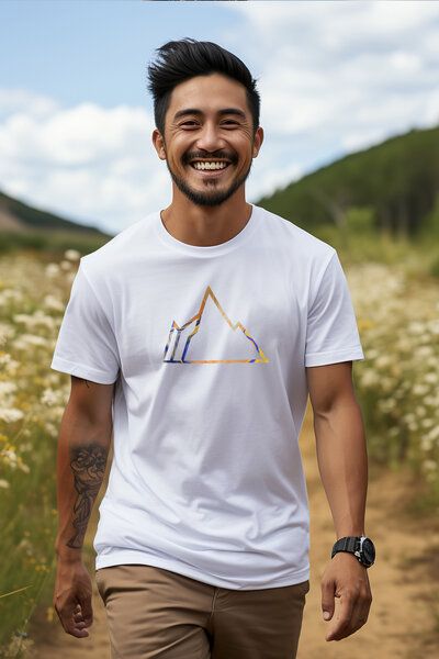 Kultgut Light Oversize- Artdesign - Biofair Shirt / Colorful Mountain Kultgut Light Oversize- Artdesign - Biofair Shirt / Colorful Mountain von Kultgut