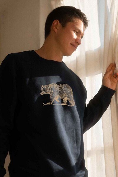 Kultgut NEW Recycling Generation - Vegan Pullover/ Artdesign Bär von Kultgut