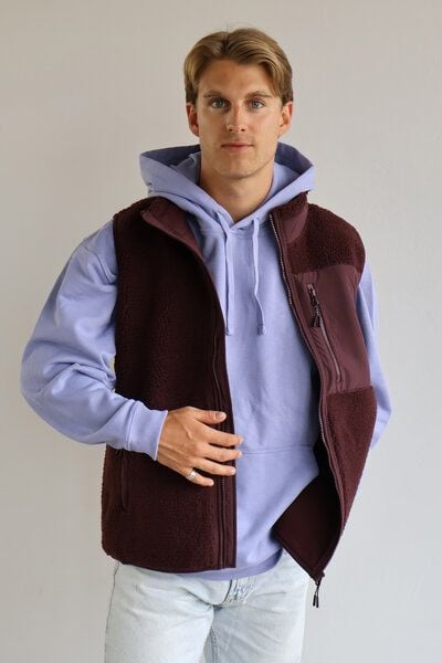 Kultgut New Recycling Generation - Kuschelige Sherpa Fleeceweste / With Love von Kultgut