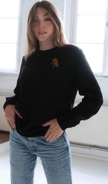 Kultgut Vegan - Leichtes Sweatshirt innen flauschig/ Tree in echter Woodoptik von Kultgut