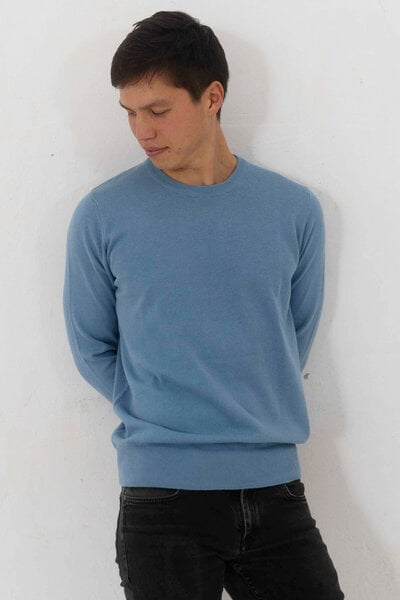 Kultgut Weicher Pullover aus reiner Biobaumwolle- Fühl dich wohl- Skyblue von Kultgut