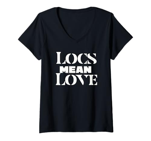Damen Locs bedeuten Liebe - Lovelocs, Dreadlocs T-Shirt mit V-Ausschnitt Damen Locs bedeuten Liebe - Lovelocs, Dreadlocs T-Shirt mit V-Ausschnitt von Kulturbekleidungssammlung
