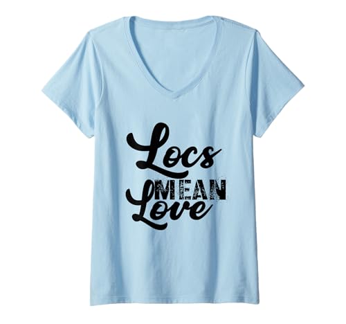 Damen Locs bedeuten Liebe - Lovelocs, Dreadlocs T-Shirt mit V-Ausschnitt Damen Locs bedeuten Liebe - Lovelocs, Dreadlocs T-Shirt mit V-Ausschnitt von Kulturbekleidungssammlung