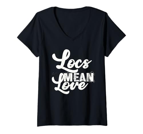 Damen Locs bedeuten Liebe - Lovelocs, Dreadlocs T-Shirt mit V-Ausschnitt Damen Locs bedeuten Liebe - Lovelocs, Dreadlocs T-Shirt mit V-Ausschnitt von Kulturbekleidungssammlung