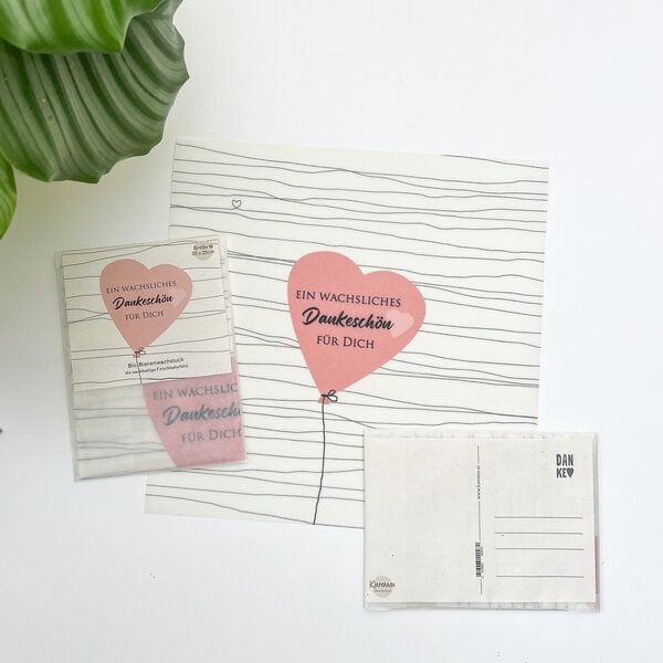 Kumanu - von Natur aus gut Grußkarte mit Bienenwachstuch, Gr. M von Kumanu - von Natur aus gut