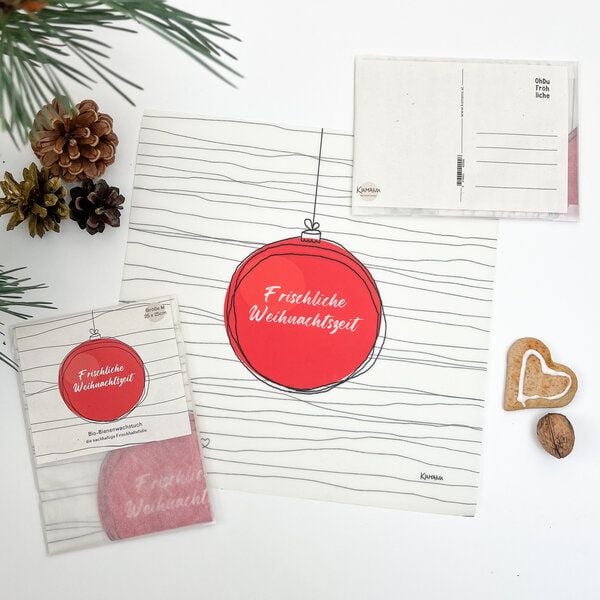 Kumanu - von Natur aus gut Grußkarte mit Bienenwachstuch, Gr. M von Kumanu - von Natur aus gut