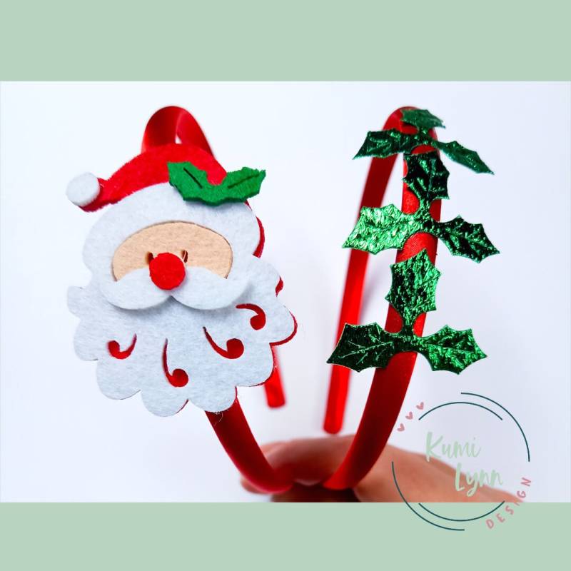 Haarreif Weihnachten | Weihnachtsmann Mistelzweig Hr037 von KumiLynnDesign