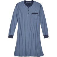 Herrennachthemd aus reiner Bio-Baumwolle, stahlblau von Kumpf