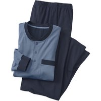 Pyjama aus reiner Bio-Baumwolle, stahlblau von Kumpf