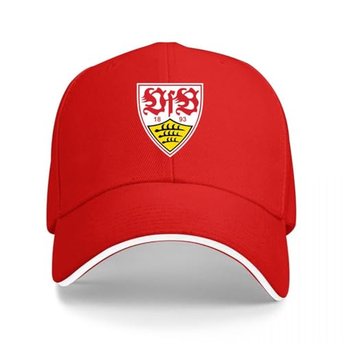 Kunbeqas Unisex Baseball Cap VfB Stuttgart Sommer Baumwolle Golf Cap Herren Verstellbar Baseball Caps Schwarz, rot, Einheitsgröße von Kunbeqas