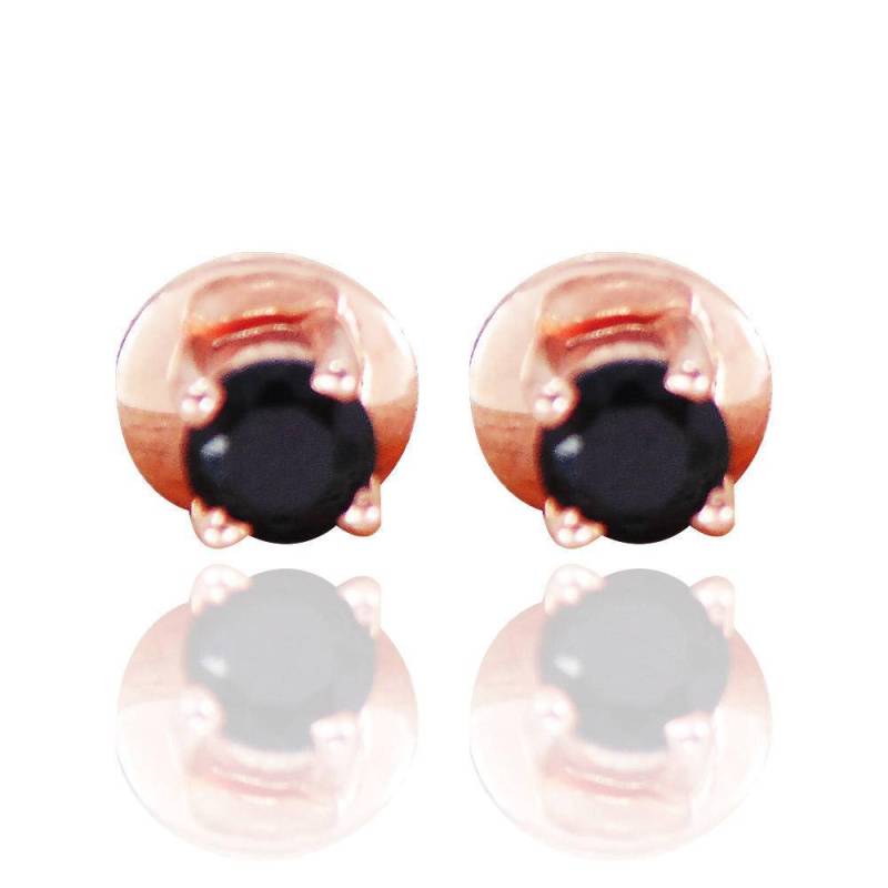 18K Rose Gold Überzogene Schwarze Onyx Ohrstecker Für Frauen von Kundangemsjewelry