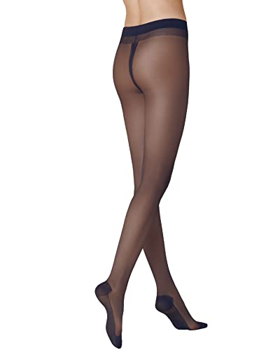 KUNERT Cotton Sole Strumpfhose, transparente Feinstrumpfhose Damen 20 den Optik, atmungsaktive Nylonstrumpfhose matt (blau), Menge: 1 Stück, 44 (Herstellergröße: 44/46) von KUNERT