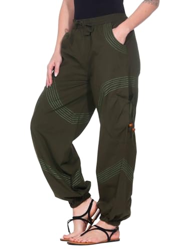 Kunst und Magie Unisex Goa Pluderhose in klassischen Farben, Größe:5XL, Farbe:Army Green von Kunst und Magie