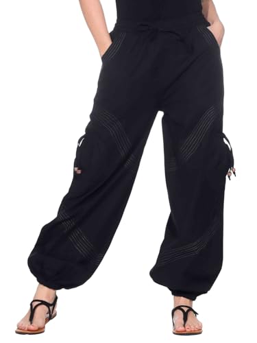 Kunst und Magie Unisex Goa Pluderhose in klassischen Farben, Größe:5XL, Farbe:Schwarz/Grau von Kunst und Magie