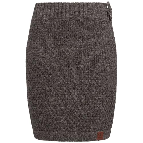 Strickrock kurzer Winter Rock mit klassischem Waffel-Muster Wolle Boho, Größe:XXL, Farbe:Braun von Kunst und Magie