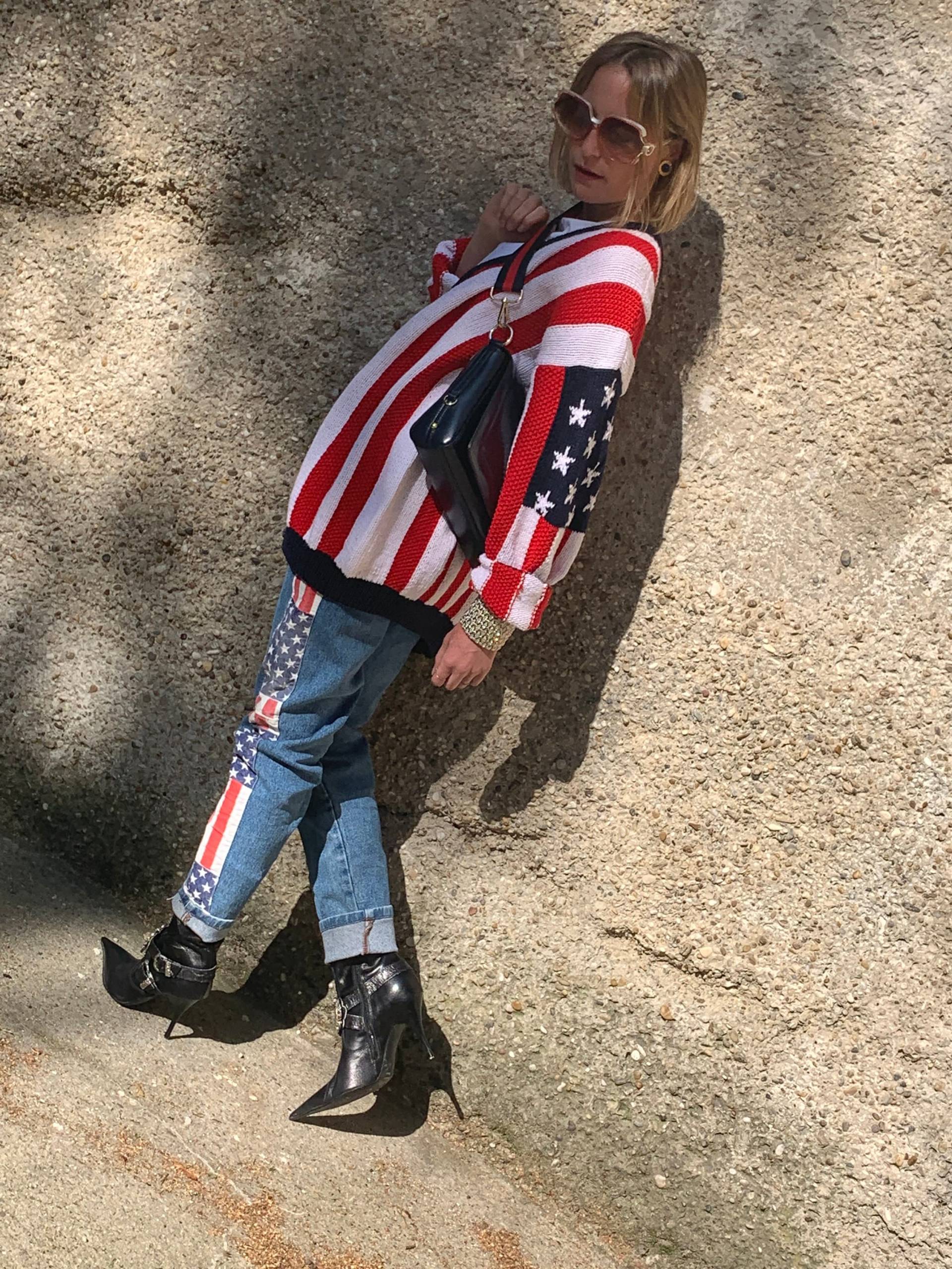 True Vintage 80S Usa Jeans Stars & Stripes Karottenjeans Mit Flagge von Kunst19byBG