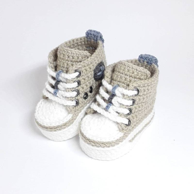 Leinen-Beige Babyschuhe Gehäkelt Gehäkelte Baby Schuhe | Sneakers, Sportschuhe in Verschiedenen Farben & Größen, Mit Ösenschnürung Leinen-Beige Babyschuhe Gehäkelt Gehäkelte Baby Schuhe | Sneakers, Sportschuhe in Verschiedenen Farben & Größen, Mit Ösenschnürung von KunstWollwerk