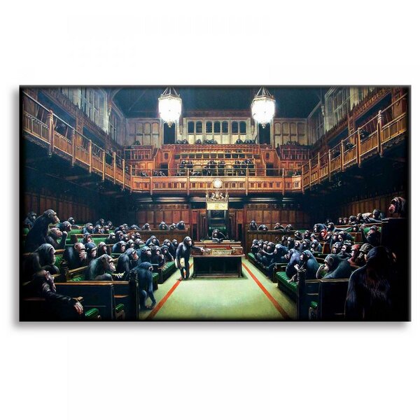 Kunstbruder Banksy Bild Monkey Parliament Wandbilder Wohnzimmer von Kunstbruder