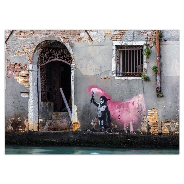 Kunstbruder Banksy Bild Pink Signal Wandbilder Wohnzimmer Kunstbruder Banksy Bild Pink Signal Wandbilder Wohnzimmer von Kunstbruder
