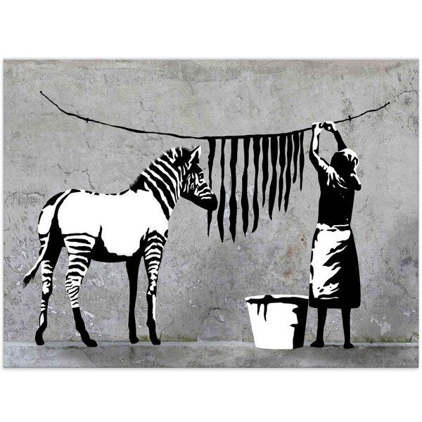 Banksy Bild Kunstbruder Zebra Washing Wandbilder Wohnzimmer von Kunstbruder