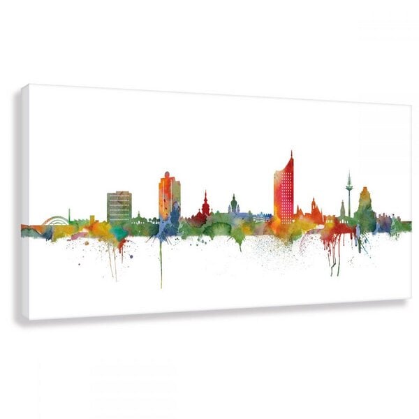 Kunstbruder Skyline von Leipzig - Leinwand - Bilder - Kunst von Kunstbruder