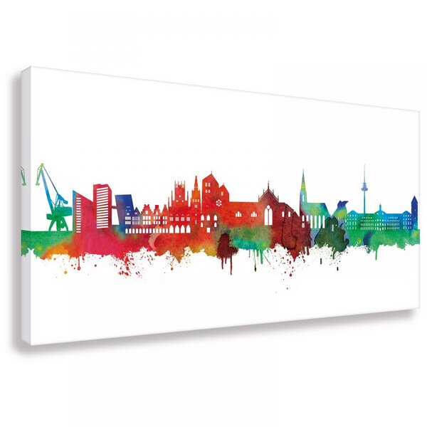 Kunstbruder Skyline von Münster- Light - Wandbild - Kunstdruck von Kunstbruder