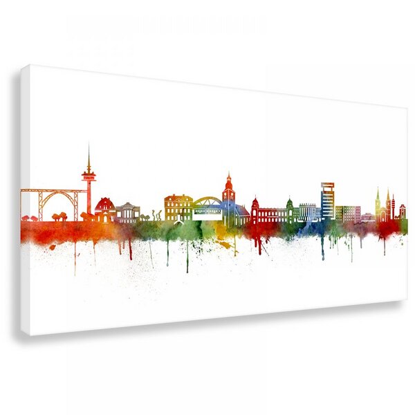 Kunstbruder Skyline von Wuppertal - Light - Leinwände - Kunst - Bilder von Kunstbruder