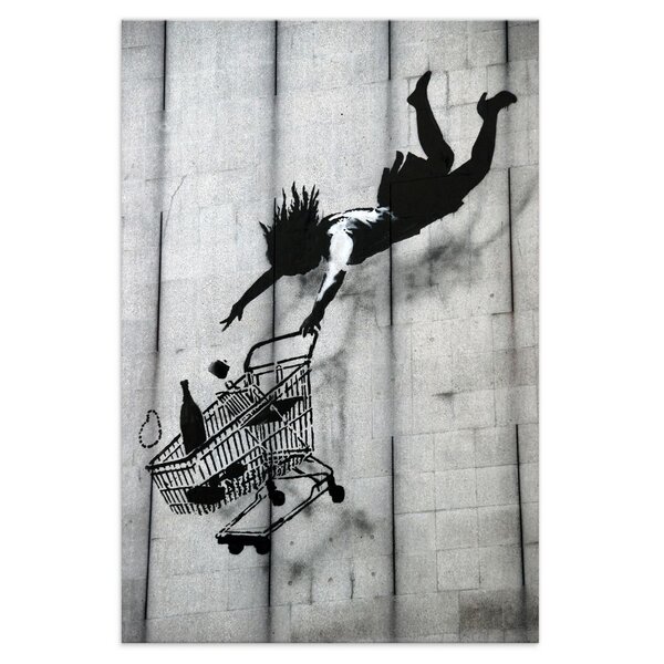 Kunstbruder Wandbild Banksy Einkaufswagen Bilder Wohnzimmer von Kunstbruder