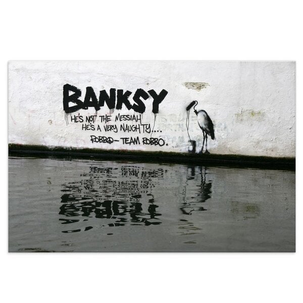Kunstbruder Wandbild Banksy Fischreiher Bilder Wohnzimmer von Kunstbruder