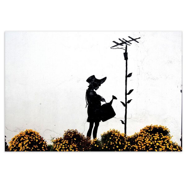 Kunstbruder Wandbild Banksy Flower Girl Bilder Wohnzimmer von Kunstbruder