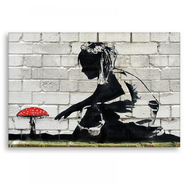 Kunstbruder Wandbild Banksy Mushroom Girl Bilder Wohnzimmer von Kunstbruder