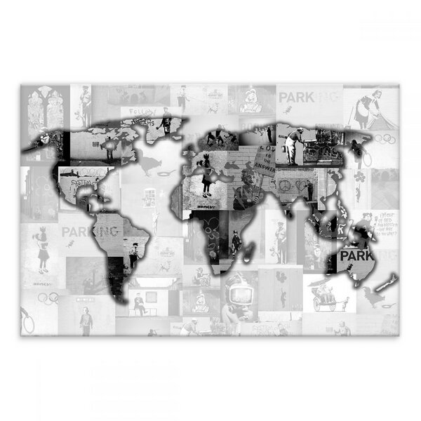 Kunstbruder Wandbild Banksy Weltkarte Bilder Wohnzimmer von Kunstbruder