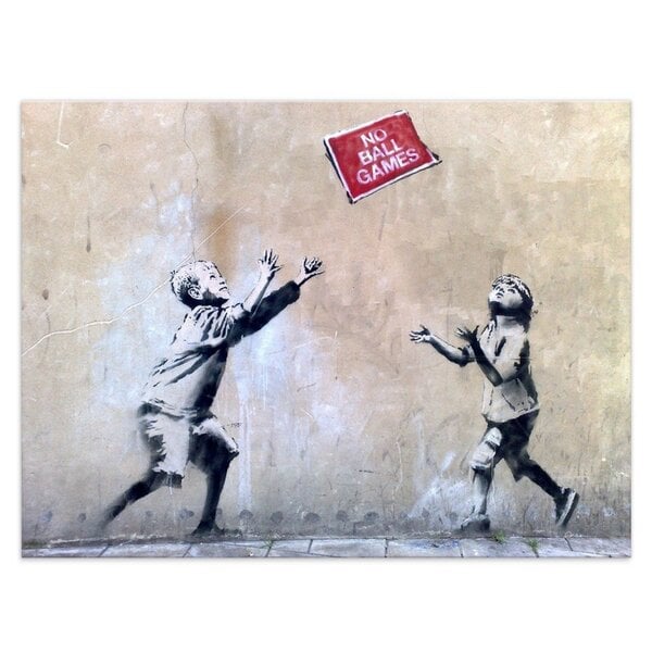 Kunstbruder Wanfdbild Banksy No Ball Games Bilder Wohnzimmer von Kunstbruder