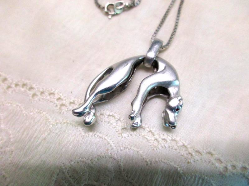 S 42 Panther Hund? Sehr Großer Anhänger Silber Beidseitig Tragbar Halskette Herren Damen Freund Geschenk Für Sie + Ihn von KunsthaeuschenDeling